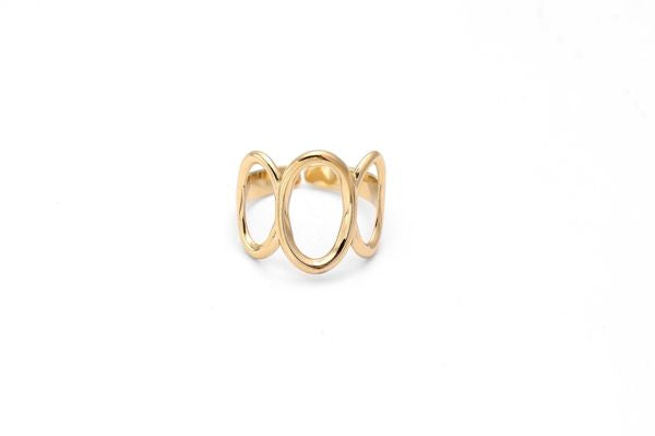Anillo triple aro dorado
