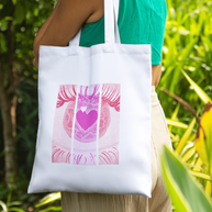 Tote bag ojo con corazón rosa