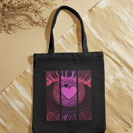 Tote bag ojo con corazón rosa