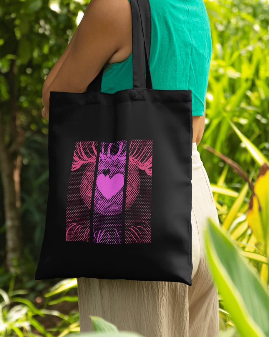 Tote bag ojo con corazón rosa