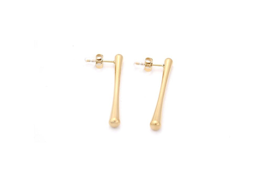 Pendientes barra dorada