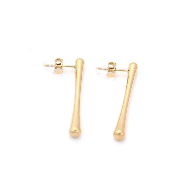 Pendientes barra dorada