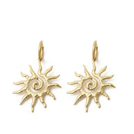 Pendientes dorados sol espiral