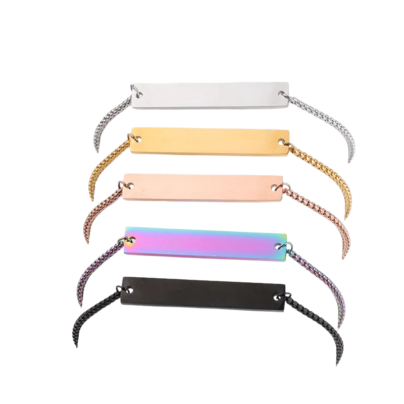 Pulseras medalla rectangular personalizable