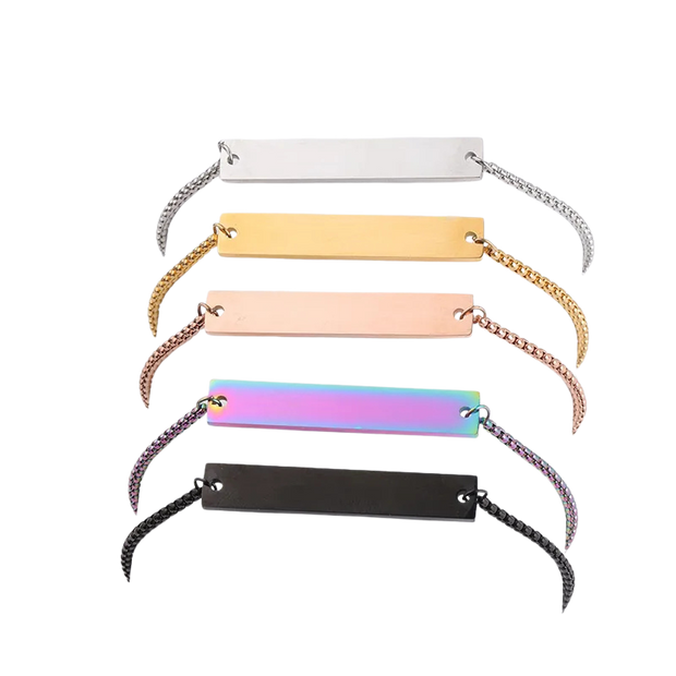 Pulseras medalla rectangular personalizable