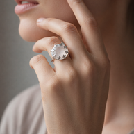 Anillo abierto plateado