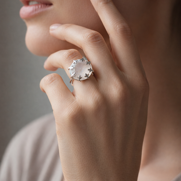 Anillo abierto plateado