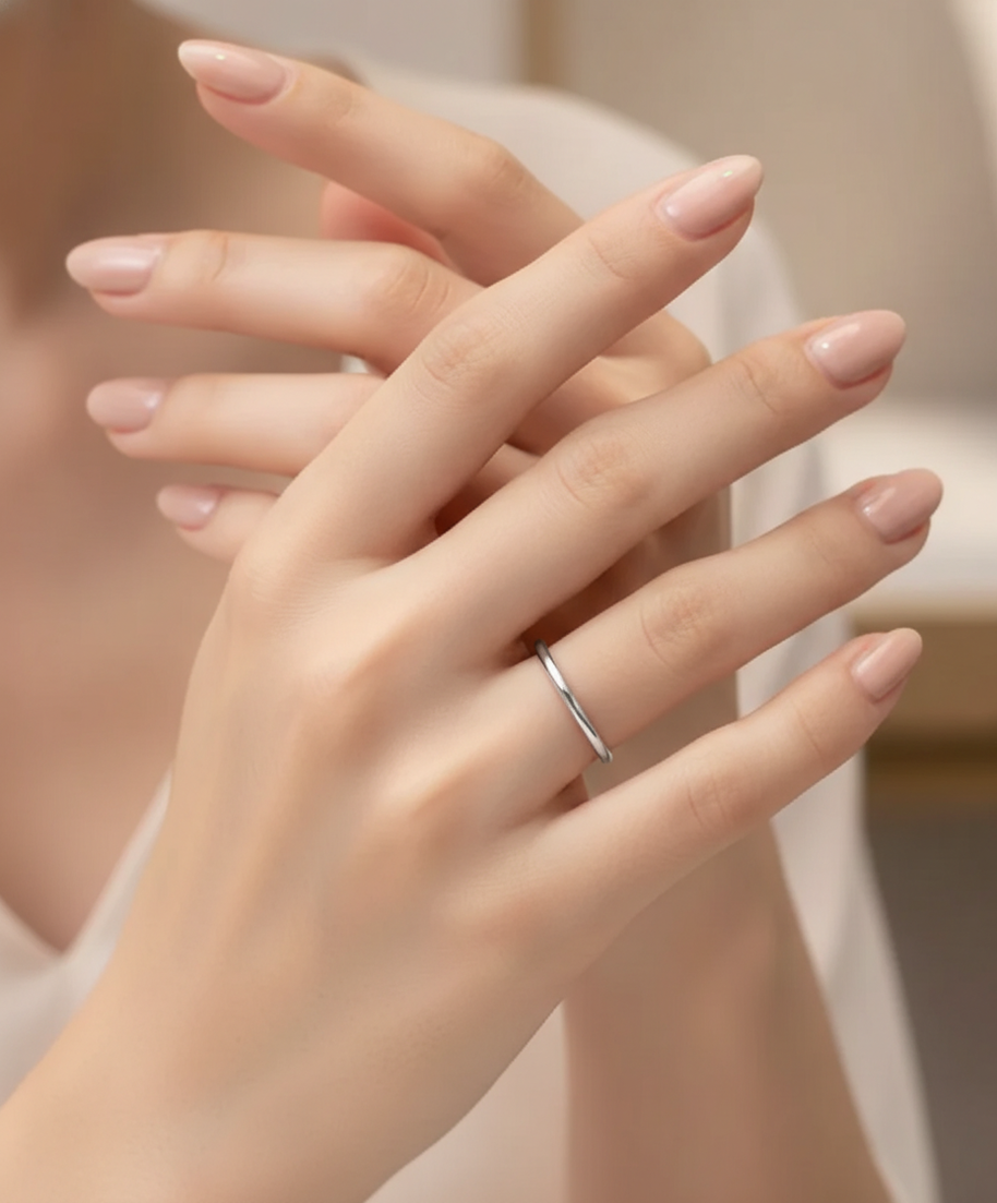 Anillo alianza plateada