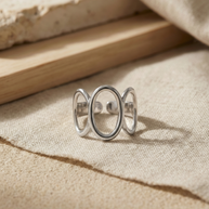 Anillo triple aro plateado