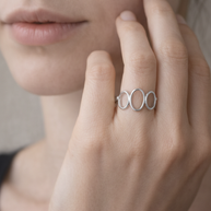 Anillo triple aro plateado