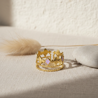 Anillo triple dorado corona