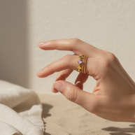 Anillo triple dorado corona