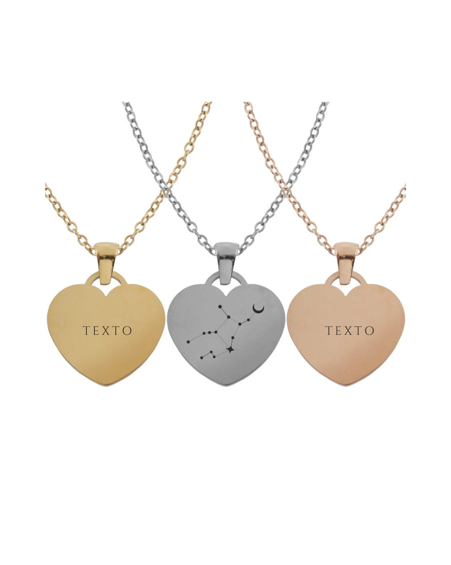 Collares medalla corazón personalizable