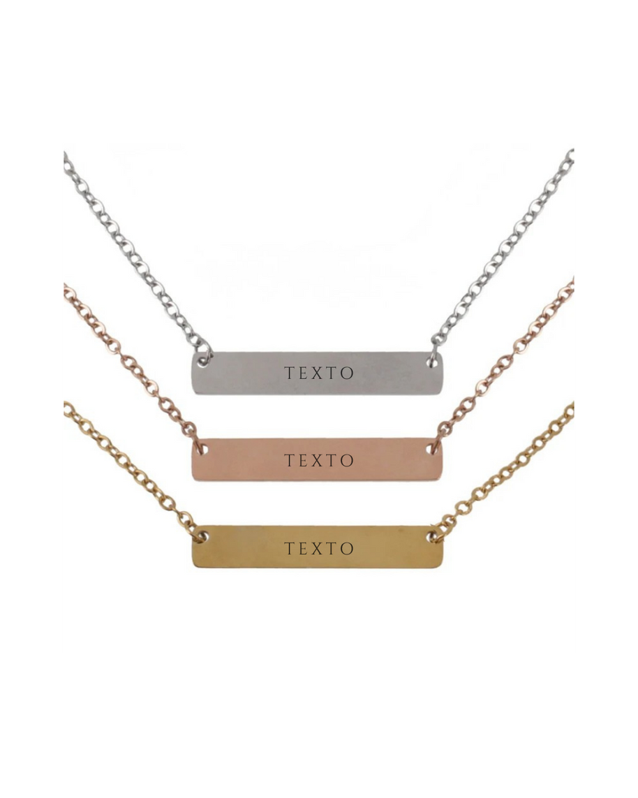 Collar placa rectangular personalizables