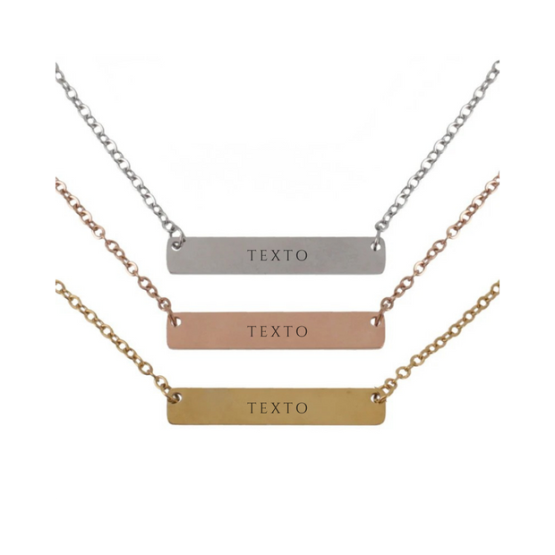 Collar placa rectangular personalizables