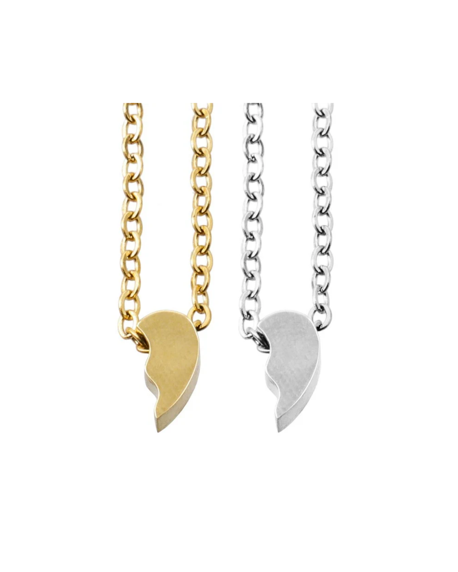 Collares medalla corazón partido pequeño personalizables