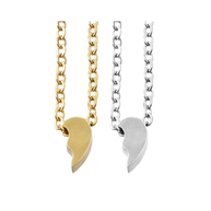 Collares medalla corazón partido pequeño personalizables