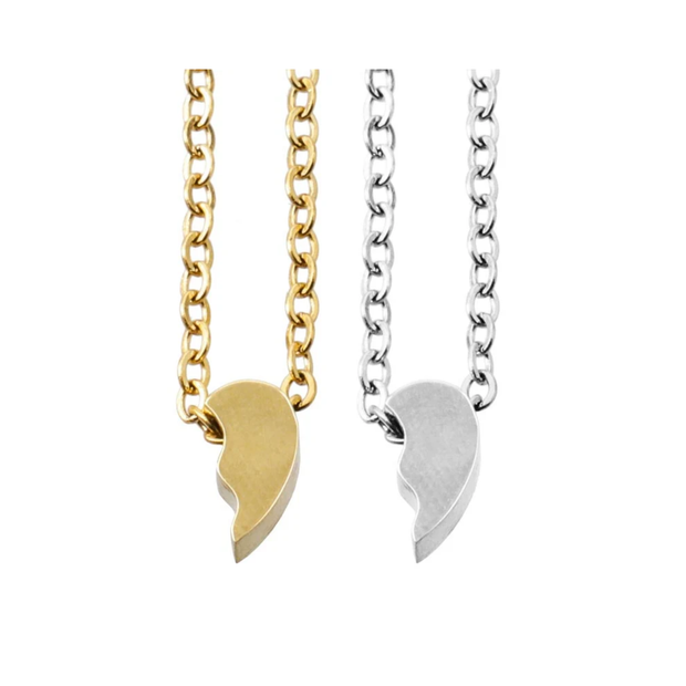 Collares medalla corazón partido pequeño personalizables