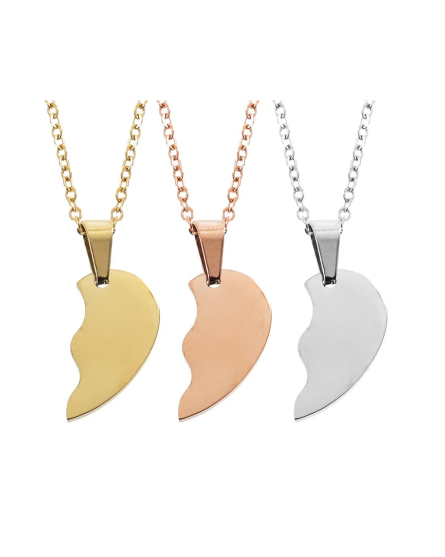 Collares medalla corazón partido personalizables