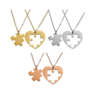 Collares medalla corazón puzzle personalizables