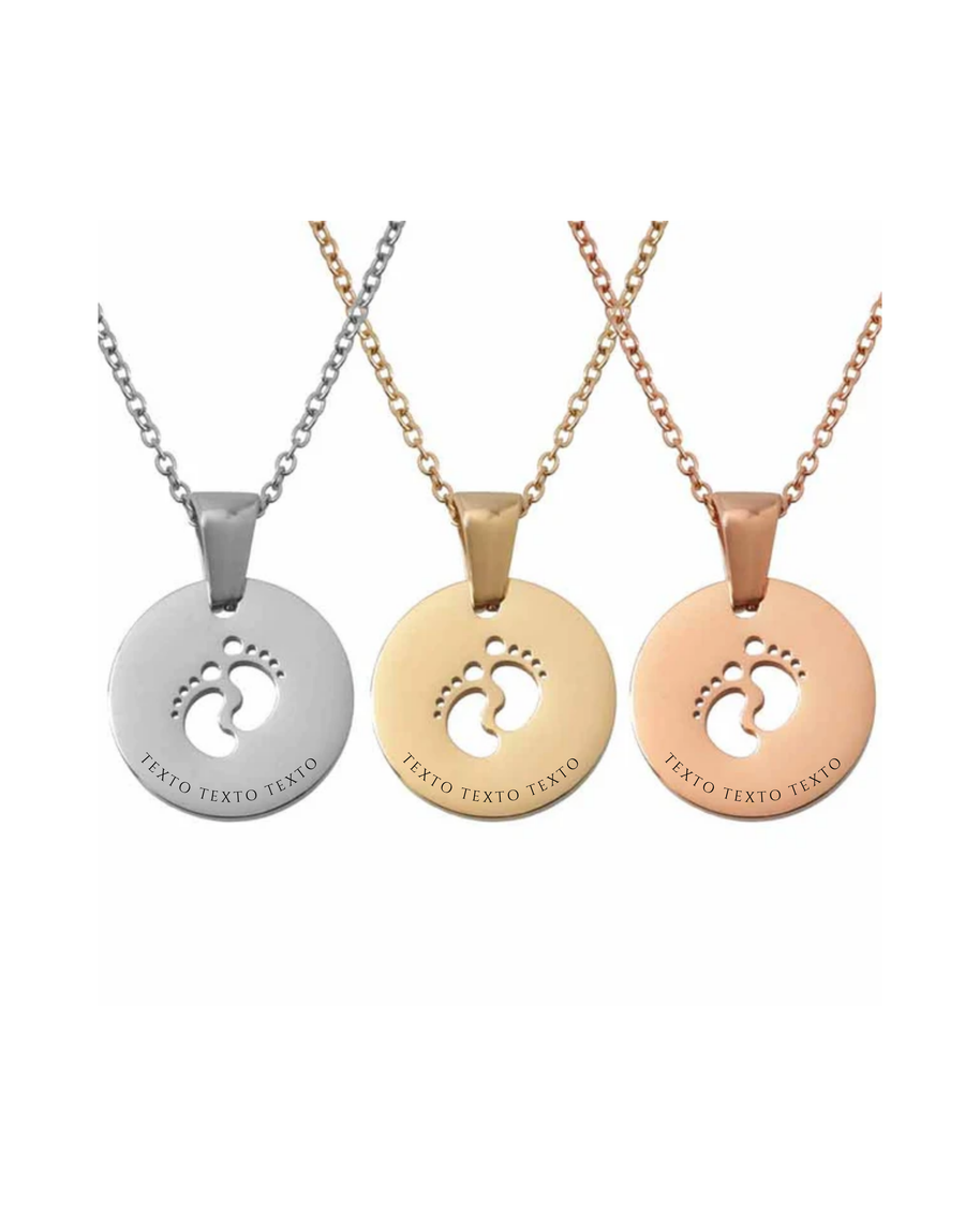 Collares medalla pies troquelados personalizables