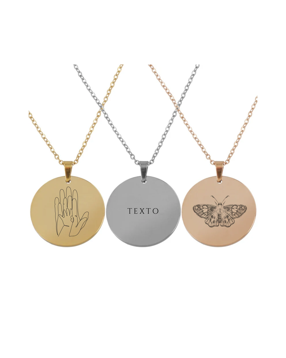 Collares medalla redonda personalizables
