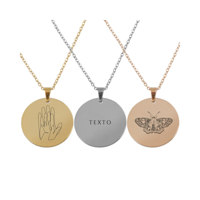 Collares medalla redonda personalizables