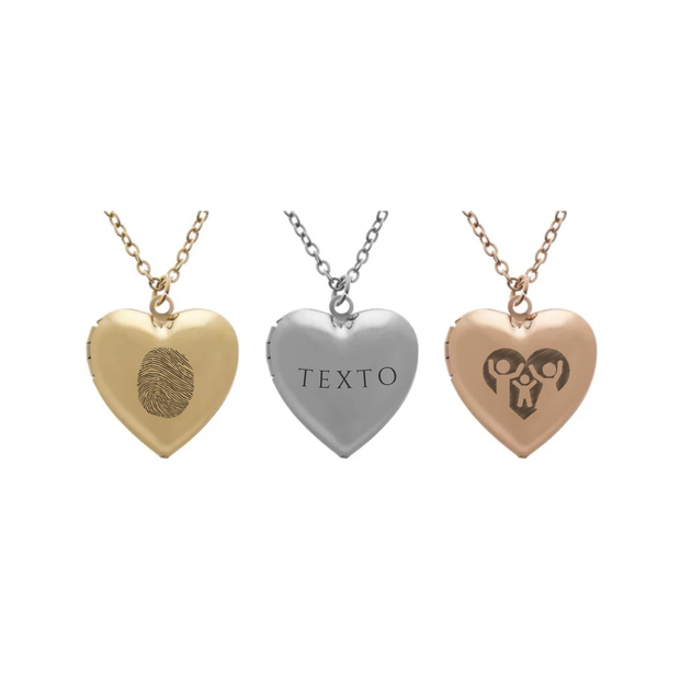 Collares relicario corazón personalizables