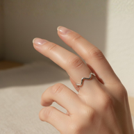 Anillo plateado ZigZag