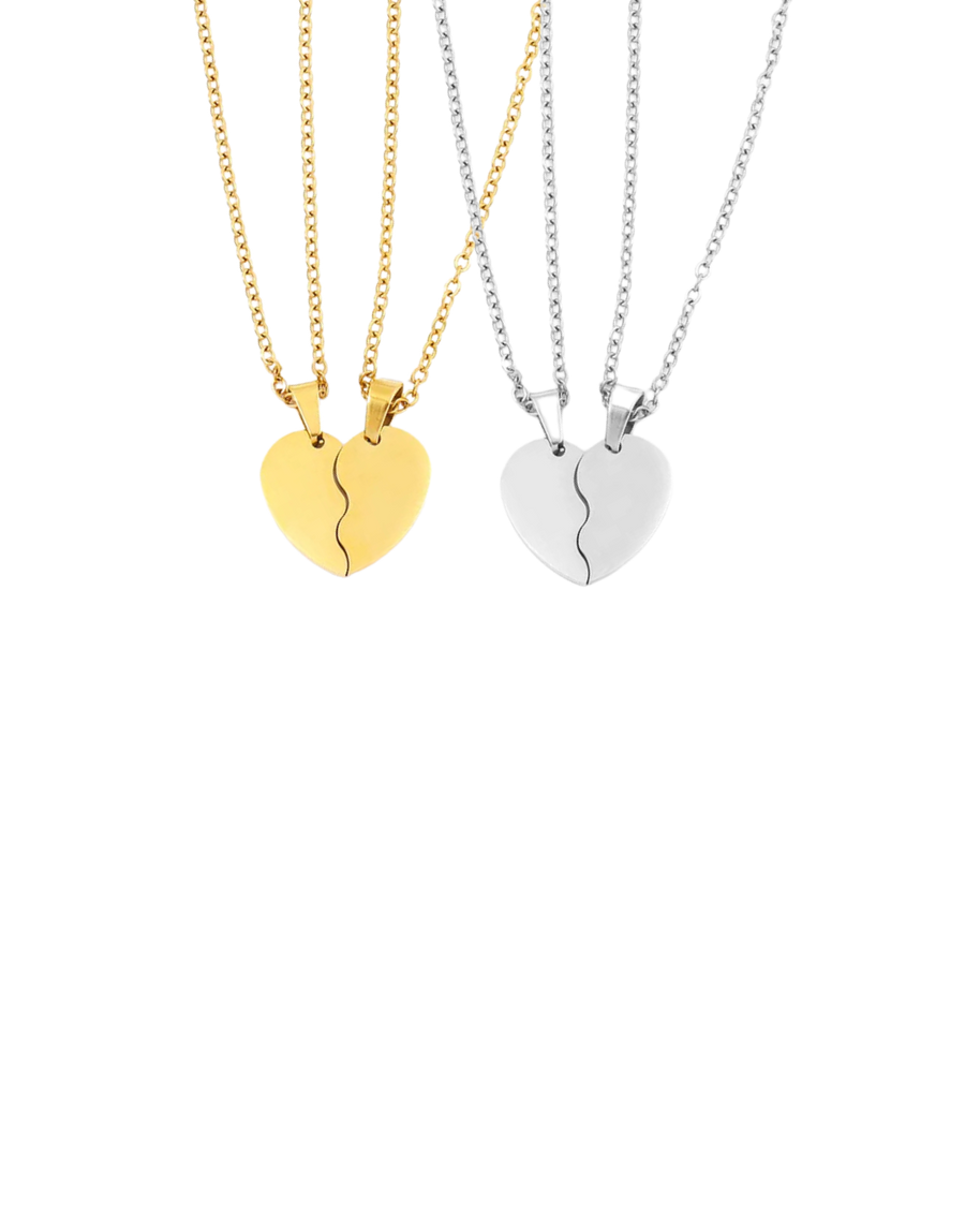Collares medalla corazón partido personalizables