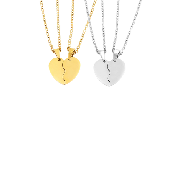 Collares medalla corazón partido personalizables