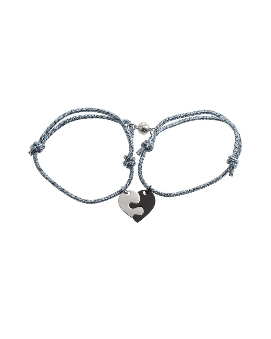 Pulseras cordón pieza puzzle corazón personalizables