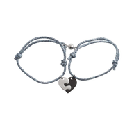 Pulseras cordón pieza puzzle corazón personalizables