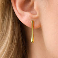 Pendientes barra dorada