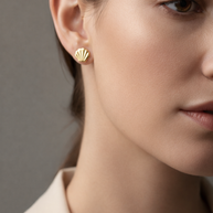 Pendientes dorados de concha