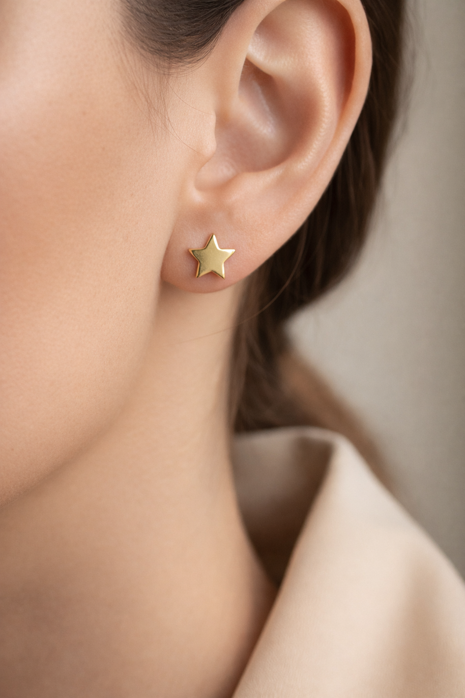Pendientes estrella dorada