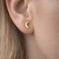 Pendientes luna dorada