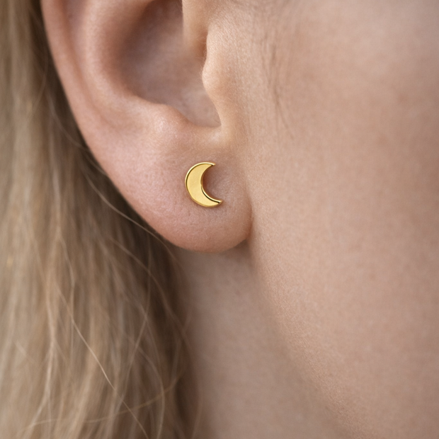 Pendientes luna dorada