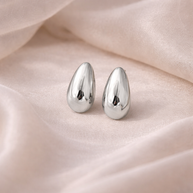Pendientes plateados gota
