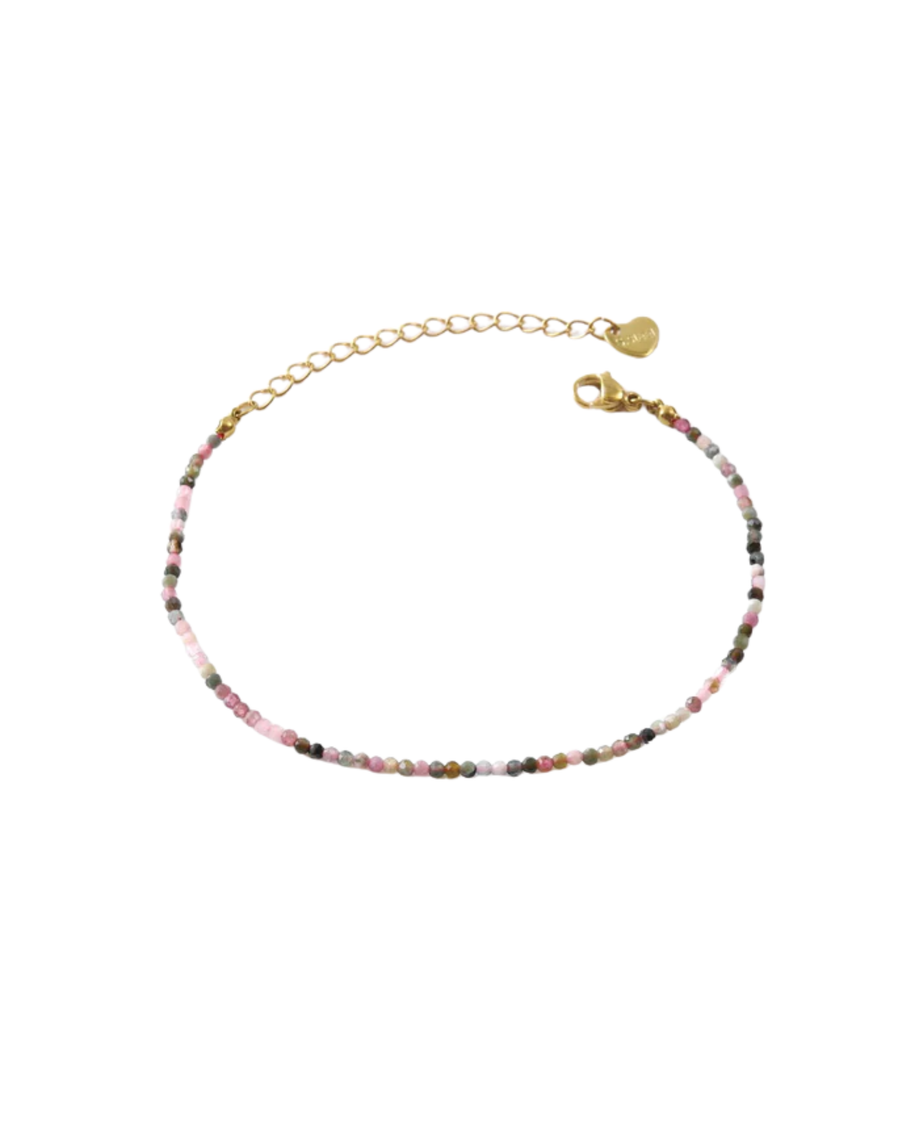 Pulsera dorada piedras multicolores