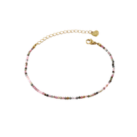 Pulsera dorada piedras multicolores