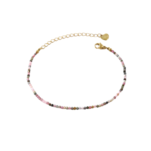 Pulsera dorada piedras multicolores