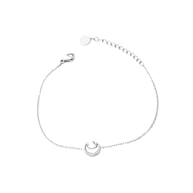 Pulsera plateada con luna y nácar