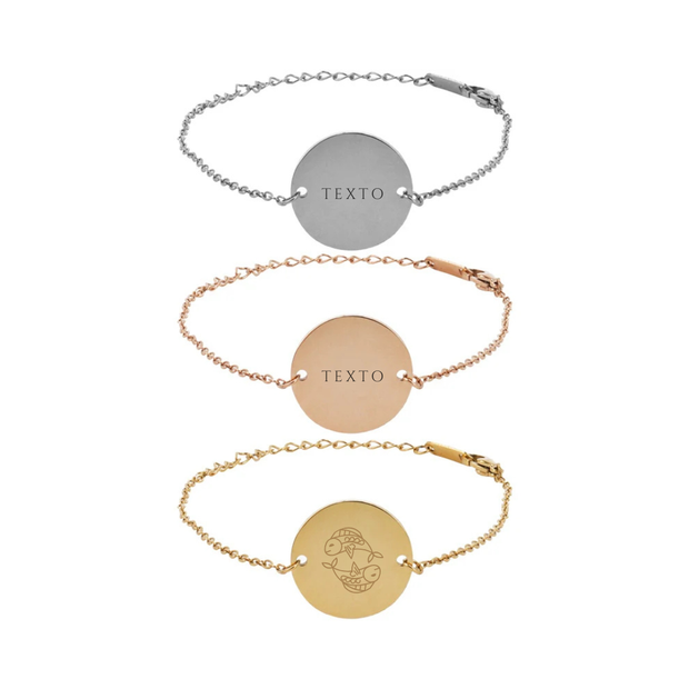 Pulseras con medalla redonda personalizables