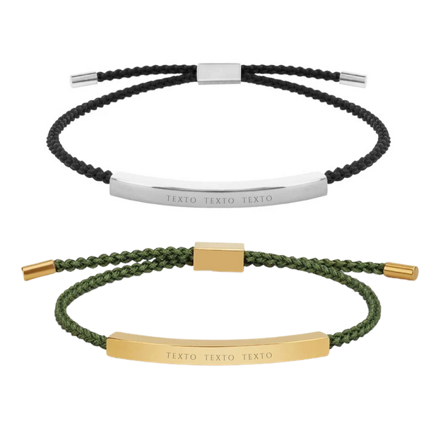 Pulseras cordón trenzado personalizables