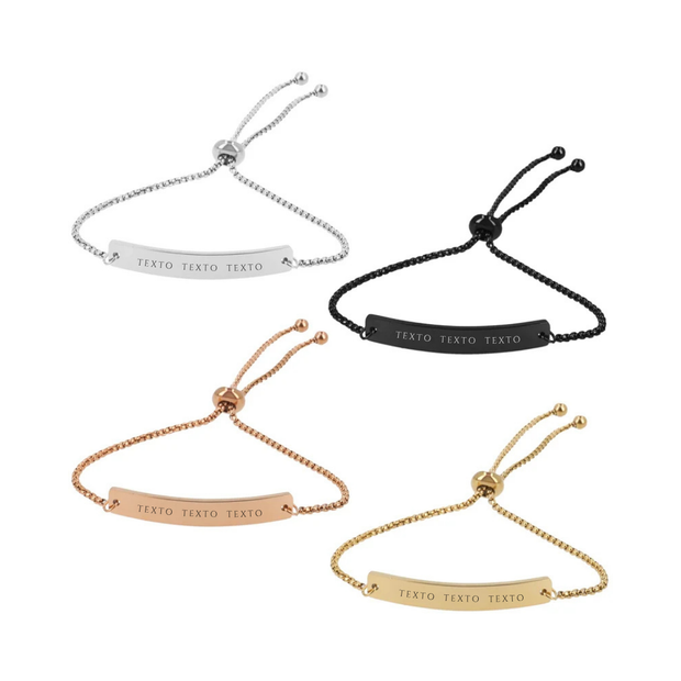 Pulseras medalla rectangular personalizable