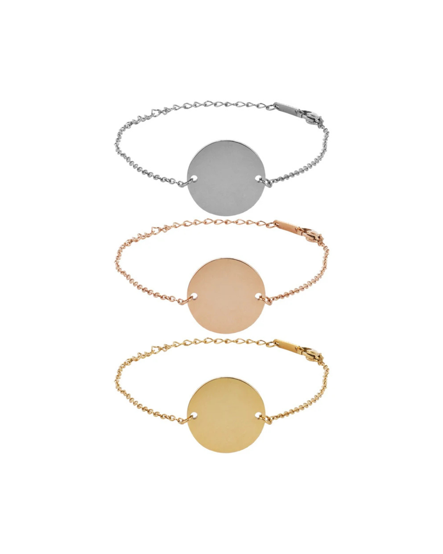 Pulseras con medalla redonda personalizables