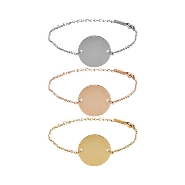 Pulseras con medalla redonda personalizables