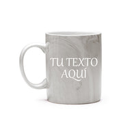 Taza efecto mármol gris personalizable