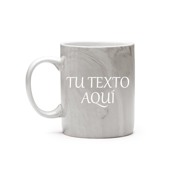 Taza efecto mármol gris personalizable